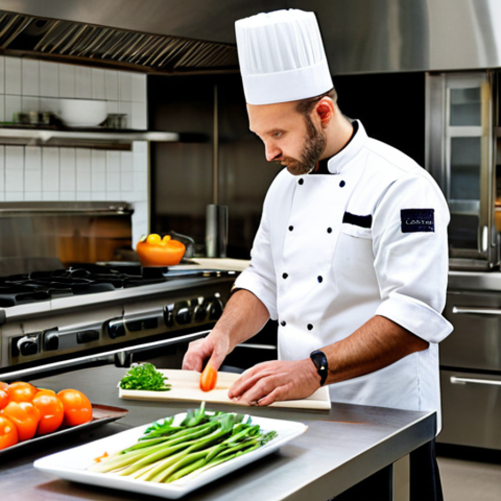 중식조리사 이직 시 알아야 할 점 - Passion Rediscovery**

A chef, fully clothed in a professional kitchen, thoughtfully looking at fres...