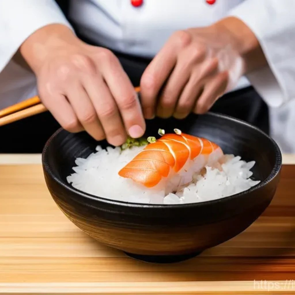 일식조리사 시험에 자주 나오는 요리 - A skilled Japanese sushi chef, wearing a clean white chef's jacket and a traditional Japanese headba...