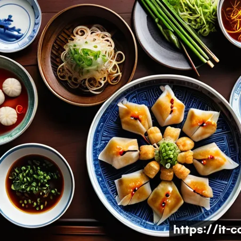 중식조리 이론에서 자주 틀리는 문제 - **Prompt:** A vibrant, overhead shot of a beautifully arranged dining table showcasing the rich dive...