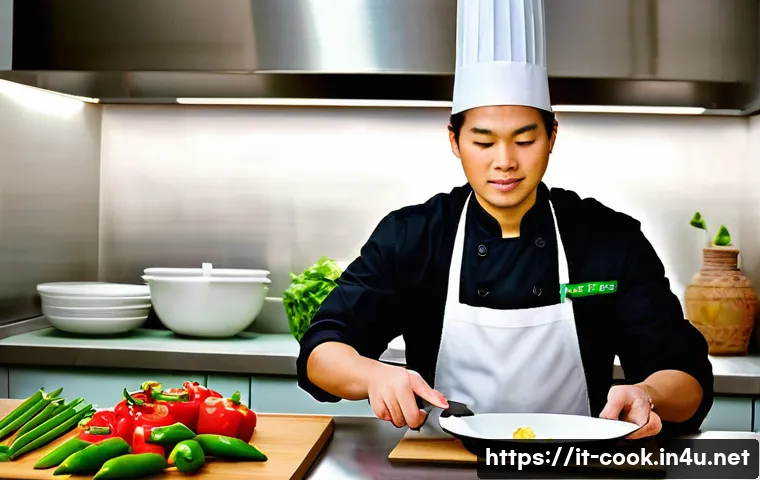 중식조리사 시험 당일 준비물 - **Prompt 1: Focused Chef at Workstation**
    "A professional, poised Italian chef, aged around 30-4...