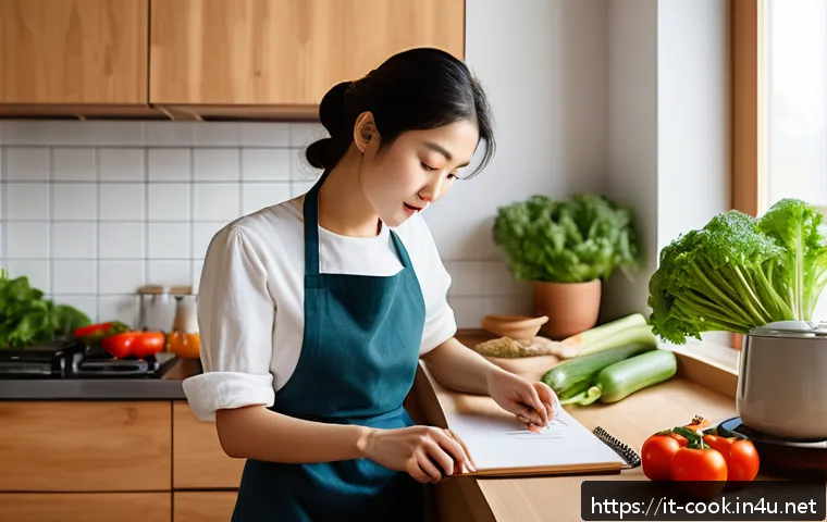 한식조리사 실기 합격 사례 공유 - A realistic depiction of a young Italian woman practicing Korean cooking at home in a cozy, sunlit k...